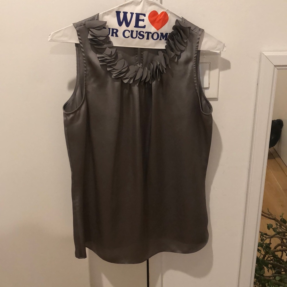 Grey/silver chiffon work top